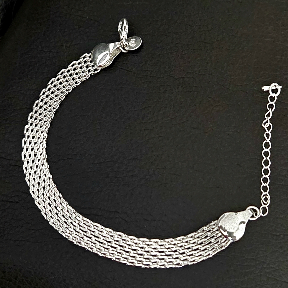 Bracelet Chanky, 925 Sterling Silver. Vintage Bracelet Fashion Style 7.0 Inch